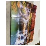 WATERFALL CANVAS WALL ART 47 x31IN 3PC