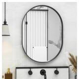 SUIDIA, 22 X 30 IN. WALL MOUNTED MIRROR, BLACK