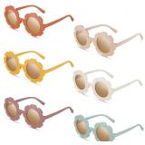 6 PC- KIDS ROUND FLOWER SUN GLASSES