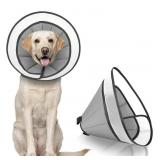 PADDED DOG CONE WITH VELCRO (GREY AND BLACK) XXL