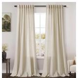 NANSPRING TAN BEIGE LINEN CURTAINS 52 X 90INCH