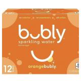 BUBLY SPARKLING WATER ORANGEBUBLY, 355 ML CANS,