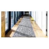 VAUKKI SOFT RUNNER RUG WITH NON SLIP BOTTOM (GREY