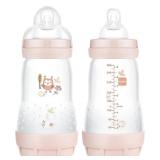 MAM SET OF 2 ANTI COLIC BABY BOTTLES (PINK AND