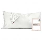 KITSCH SATIN PILLOWCASE SIZE KING IVORY, 1 PACK