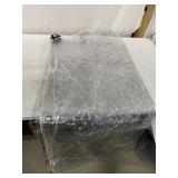 TRANSPARENT THICK PLASTIC TARP, APPROX: 88 X 112