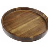 WOODEN LAZY SUSAN SERVING PLATTER (BROWN) 16 X