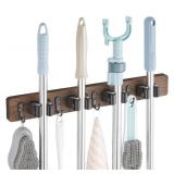 OUTNILI MOP BROOM HOLDER 4 SLOTS 4 HOOKS 16'D x