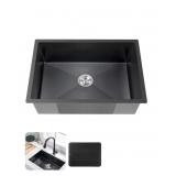 BLACK KITCHEN SINK, UNDERMOUNT SINGLE BOWL