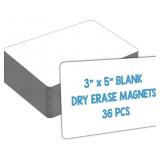 IMAGAME SET OF 36 DRY ERASE MAGNETS (WHITE) 3 X 5