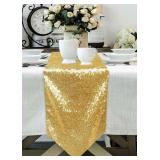 SHINYBEAUTY SEQUIN TABLE RUNNER GOLD 12X108 INCH