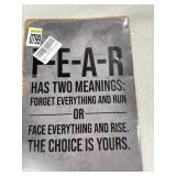 FEAR METAL SIGN