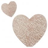 ALGADO 12PCS ROSE GOLD HEART PLACE MATS(15IN)