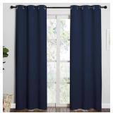 SET OF 4 CURTAINS WITH METAL GROMMETS (NAVY BLUE)