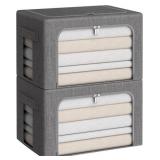 CYHOM 2PCK FABRIC CLOTHES STORAGE BINS(GREY) 11.8