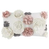 KINGROSE 3D VELVET FLOWER THROW PILLOW