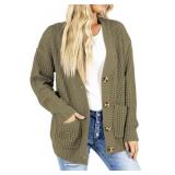 ASTYLISH WOMENS CARDIGAN SWEATER BUTTON UP WITH