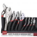 CRAFTZONE 10PC PLIERS & WRENCH SET