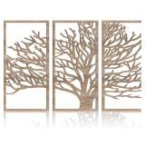 BINCUE 3 PIECE HOLLOW TREE WALL ART (BROWN) 32 X