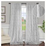 PITALK, TREE BRANCH PATTERN CURTAINS, 2 PC- 52 X