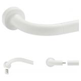 LWIIOM MATTE WHITE DISC CURTAIN RODS, 84-144IN