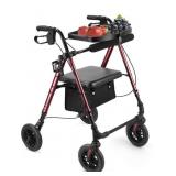 FLYINGJOY RED ROLLATOR WALKER - LOOSE PARTS/MAY