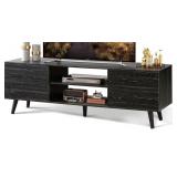 WLIVE WOODEN BLACK TV STAND FOR 55/60IN