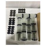 30 PACK GLASS JARS WITH LABELS, 2.75 X 4 IN.