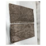 UGASA LIGHT BROWN 2PCK SOFT VELVET STRIPE PILLOW