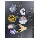 SET OF 7 WEDNESDAY KEYCHAINS