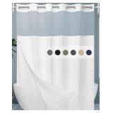 EUTXL FABRIC SHOWER CURTAIN WITH SNAP-IN