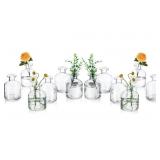 GLASSEAM GLASS SMALL BUD VASES: SET OF 12. 11.5CM