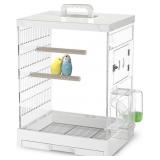 DBOODB PORTABLE TRAVEL BIRD CAGE (WHITE) 15.9 X