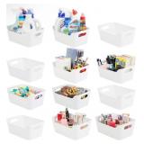 TIAWUDI 12 PACK STORAGE BINS, PLASTIC STORAGE