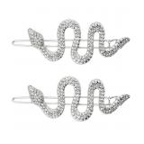 SILVER SNAKE HAIR CLIPS