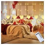 TUJOE 3 PIECES VALENTINE'S DAY WINDOW CURTAIN