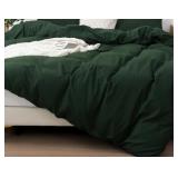 ATSENSE QUEEN COTTON LINEN GREEN DUVET COVER(3