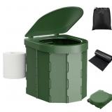 PAHTTO FOLDABLE PORTABLE CAMPING TOILET WITH LID