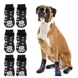 RYPET SET OF 6 ANTI SLIP DOG SOCKS WITH STRAPS