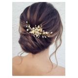 JEAIRTS LEAF BRIDE WEDDING HAIR COMB RHINESTONE