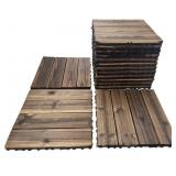 MINCHI257 SET OF 36 TEAK HARDWOOD INTERLOCKING