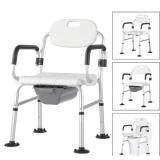 TRONDIVER ADJUSTABLE 3 IN 1 BEDSIDE COMMODE CHAIR