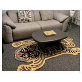 GENERIC NON SLIP TIBETAN TIGER RUG (ORANGE, BLACK