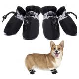 DOLEBEAN SET OF 4 NON SLIP DOGS SHOES (BLACK AND