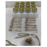 HEXAGON MINI GLASS HONEY JAR KIT 12PCS 3 x2IN