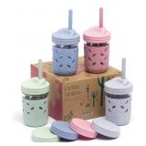 TODDLERS CUPS WITH STRAWS 4 x3IN 4PCS