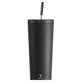 MEOKY 24OZ INSULATED TUMBLER WITH STRAW(BLACK)