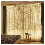 300 LED CURTAIN FAIRY LIGHTS WITH REMOTE, 8 MODES