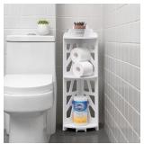 J JINXIAMU CORNER SHELF STAND WHITE 7.3'D x