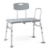 MEDLINE TRANSFER BENCH WITH BACK, GRAY